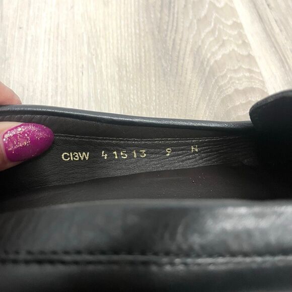 Stuart Weitzman Flats Women’s 9N Black Leather Slip On Pointed Toe Loafer New - Picture 4 of 7